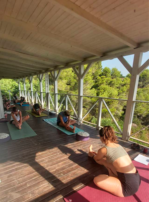 People in a yoga practice